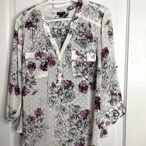 Torrid 3/4 sleeve floral blouse